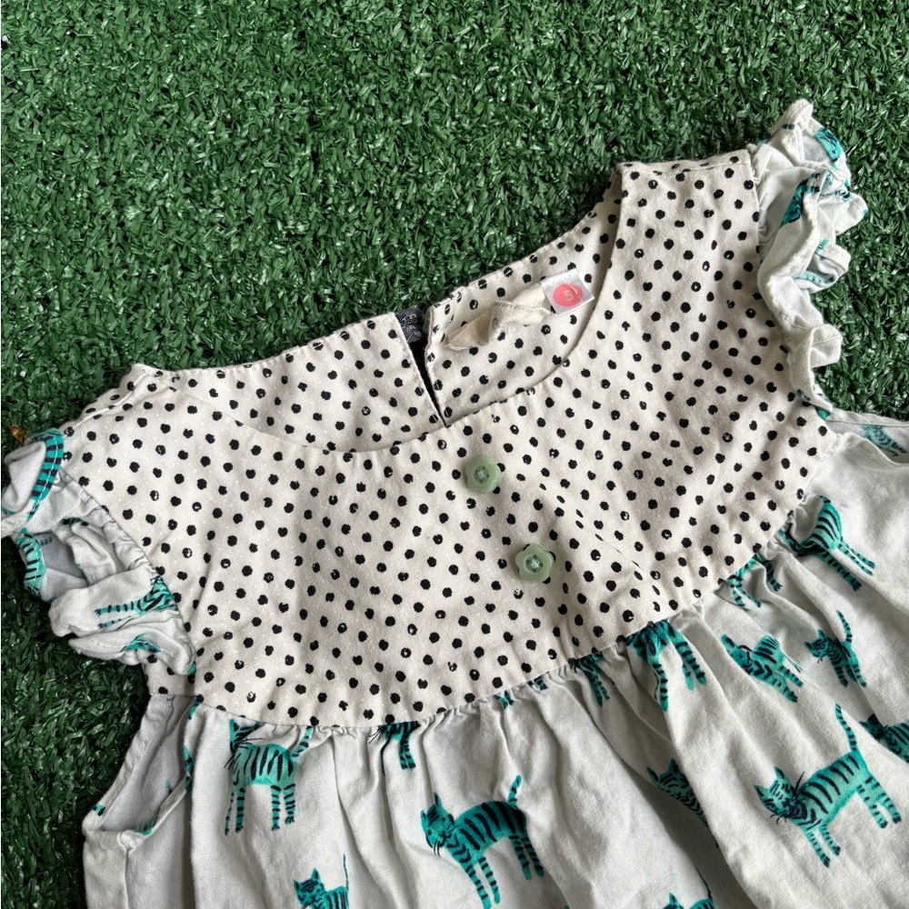 Polka Dot and Cat Print Dress